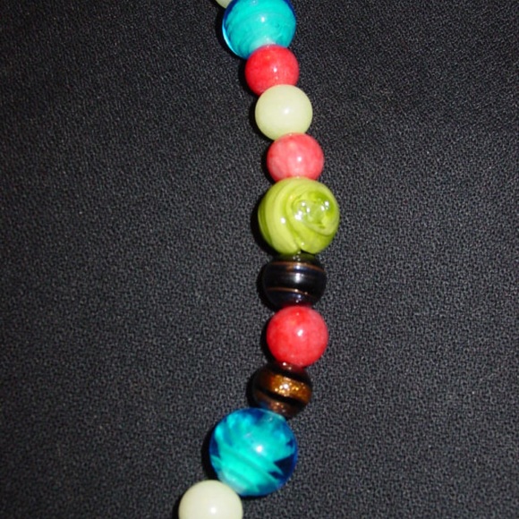 Handmade Beaded Necklace with Glass Heart - Picture 3 of 3